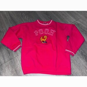 Winnie the Pooh VINTAGE red crew Sweatshirt‎ Embroidered Classic Character